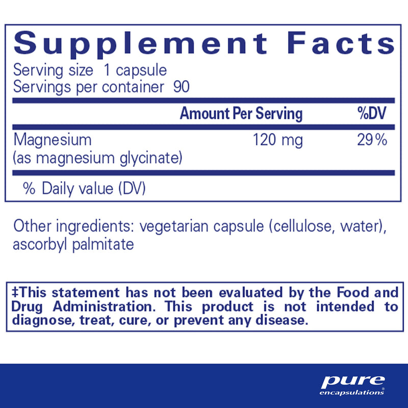 Pure Encapsulations Magnesium (Glycinate) | Supplement to Support Stress Relief, Sleep, Heart Health, Nerves, Muscles, and Metabolism* | 90 Capsules 90 Count (Pack of 1) - NewNest Australia