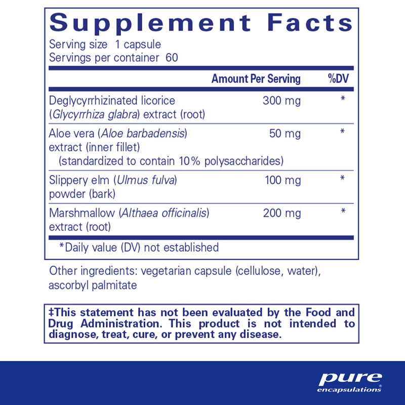 Pure Encapsulations DGL Plus | Deglycyrrhizinated Licorice Supplement to Support Gastrointestinal Health* | 60 Capsules 60 Count (Pack of 1) - NewNest Australia