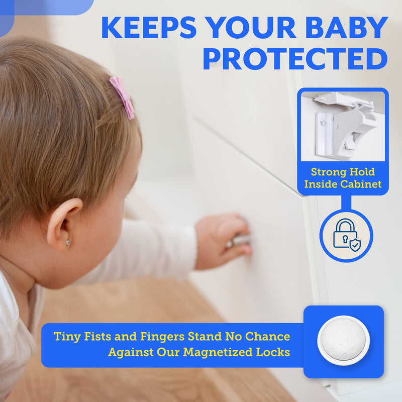 Eco-Baby Child Safety Magnetic Cabinet and Drawer Locks for Proofing Kitchen 12 Pack Child Latches - NewNest Australia