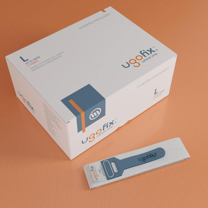 Ugo Fix Catheter Strap (X5) - Catheter Fastening Strap/Catheter Holder With Non-Slip And Allergy Free Silicone Handle And Free Laundry Bag (Long) (Pack Of 5) - NewNest Australia
