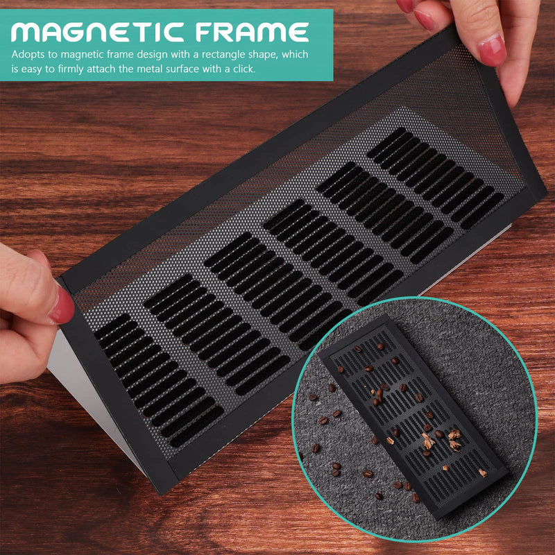 Floor Vent Covers Rectangle Air Vent Screen Cover Magnetic PVC Vent Mesh Floor Register Cover Plastic Vent Screen for Wall Ceiling Floor Catch Debris Hair Insect, Black (4 Pieces,4 x 10 Inch) 4 4 x 10 Inch - NewNest Australia