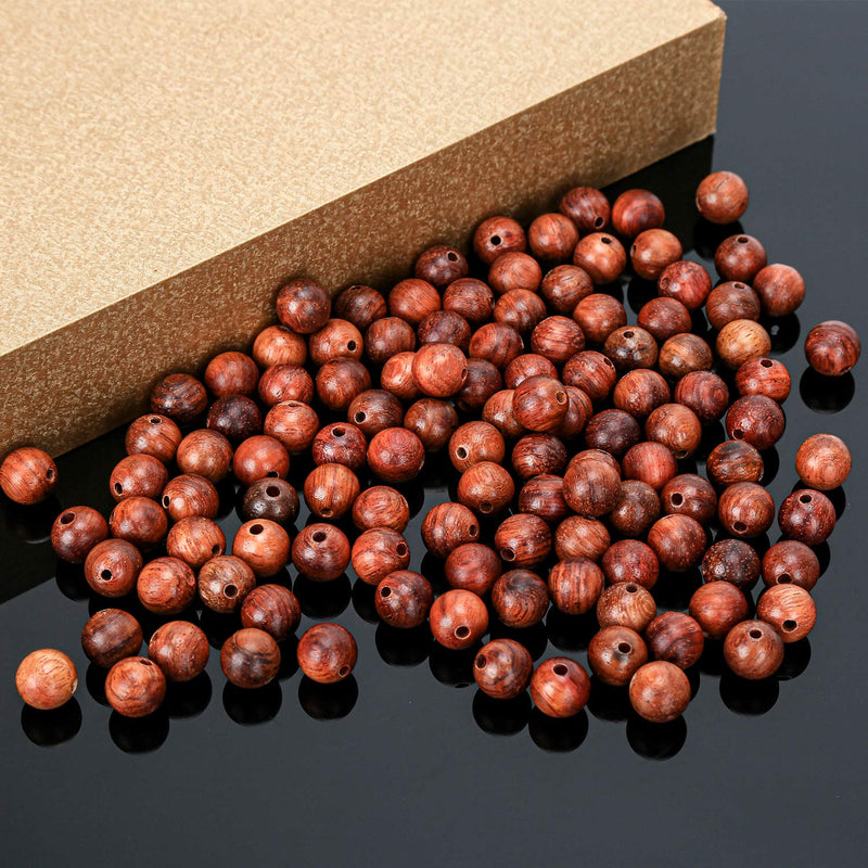 Prometis 200pcs 6mm Natural Sandalwood Round Beads Gorgeous Craft Handmade Polished Spacer Beads with Elastic Cord for Bracelets DIY Jewelry Making (Burmese pearwood (200 pcs), 6mm Diameter) Burmese pearwood (200 pcs) - NewNest Australia