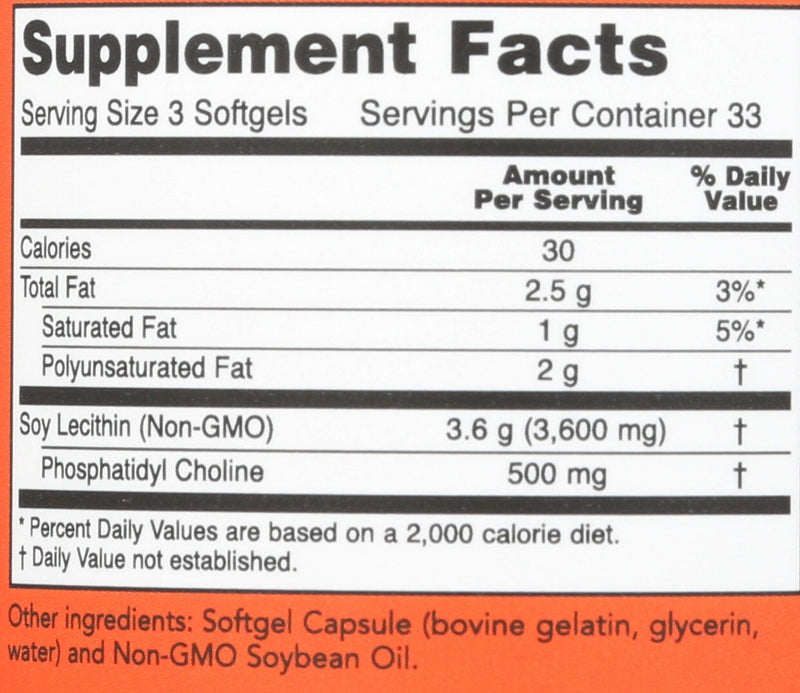 Lecithin 19 Grain 1200 mg Now Foods 100 Softgel - NewNest Australia
