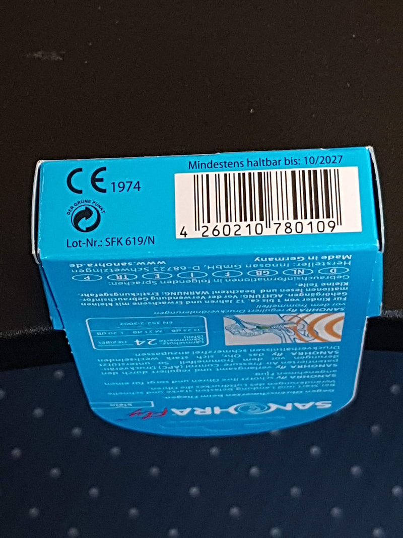Sanohra Fly Earplugs For Children - Pain-Free Flying - Earplugs Make It Easier To Equalize Pressure On The Plane - 24 Db Snr Noise Insulation - Reusable - 1 Pair - For Children - NewNest Australia
