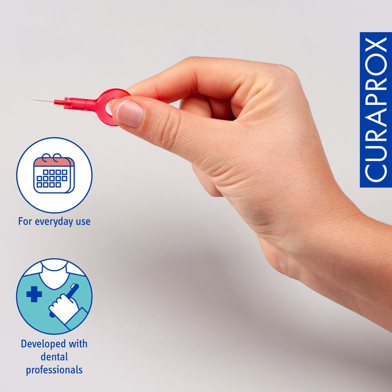 Curaprox interdental brushes CPS 07 prime, refill, 8 pieces, 0.7 mm diameter, 2.5 mm effectiveness, red, refill pack, without holder 8 pieces (pack of 1) - NewNest Australia