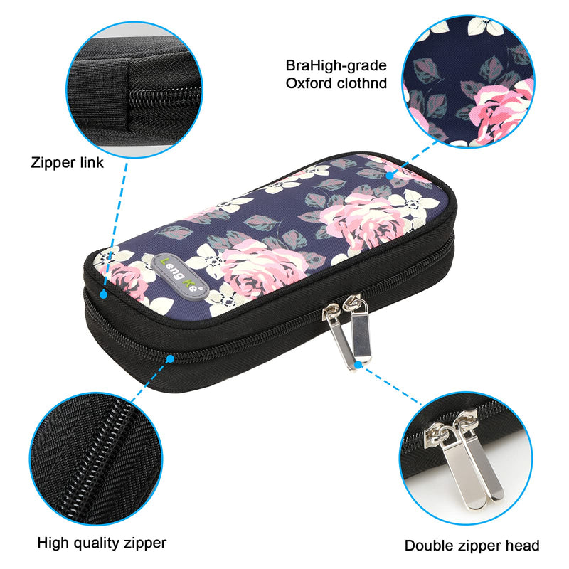 YOUSHARES Insulin Cooler Travel Case Diabetic Insulated Organizer Portable Cooling Bag for Insulin Pen and Medication Diabetic Supplies with 2 TSA Approved Ice Pack (Flower) A flower - NewNest Australia