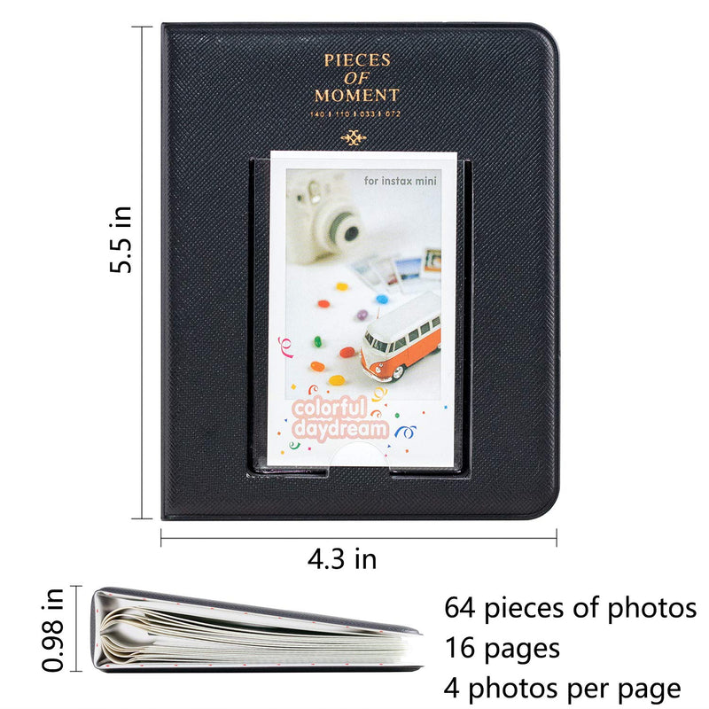 Ablus 64 Pockets Mini Photo Album for Fujifilm Instax Mini 7s 8 8+ 9 25 26 50s 70 90 Instant Camera & Name Card (Black n) Black 2 - NewNest Australia