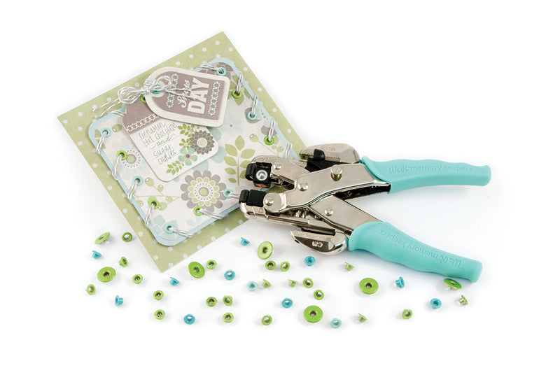 Crop-A-Dile Eyelet and Snap Punch by We R Memory Keepers | Blue Comfort Handle - NewNest Australia