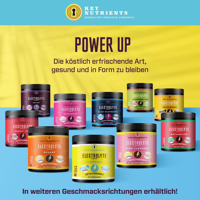Key Nutrients Electrolytes - Lemonade - 90 servings - Electrolyte powder without sugar - Keto electrolyte sport: gluten-free without sugar - Addition: magnesium, potassium - Electrolyte powder lemon flavor 90 servings (pack of 1) - NewNest Australia