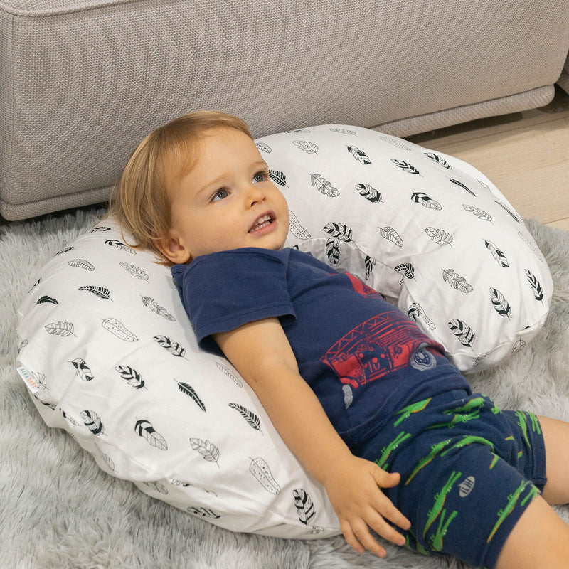 ALVABABY Nursing Pillow Cover Slipcover,100% Organic Cotton ,Soft and Comfortable,Feathers Design,Maternity Breastfeeding Newborn Infant Feeding Cushion Cover, ZT01 01feather - NewNest Australia
