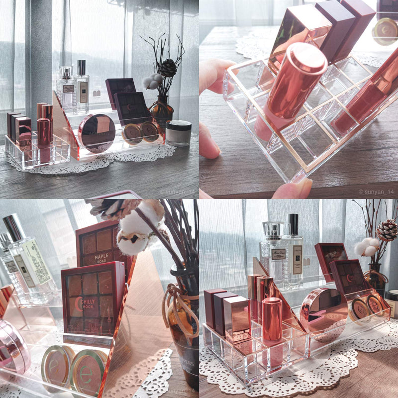 NewNest Australia - Moosy Life Rose Gold Desktop Acrylic 3 Layers Perfume Organizer, Display Stand 