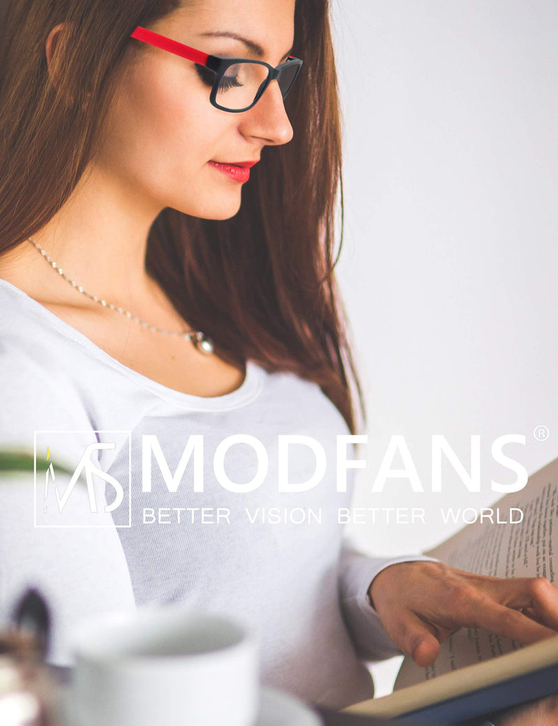 MODFANS Reading Glasses 1.0 Men Women 3 Pack,Rectangular Clear Lens Comfort Spring Hinge Eyeglasses,Stylish Lightweight Plastic Readers with Pouch (3 Red) +1.00 3 Pairs of Red - NewNest Australia