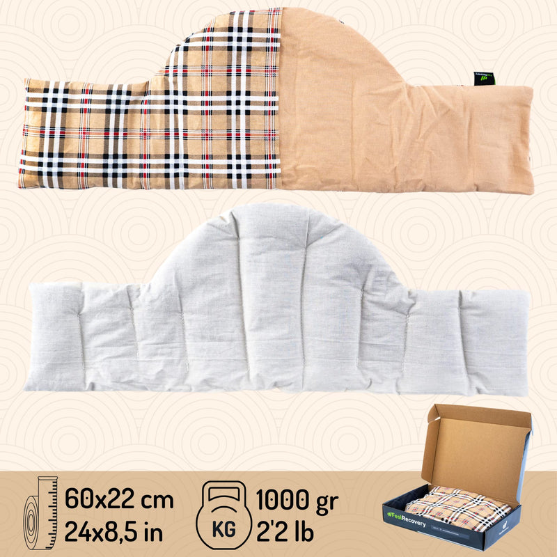 Heat Cushion Neck & Shoulder For Microwave ‚ Grain Pillow Neck (60 X 22 Cm) ‚ Neck Pillow With Washable Cover, 100% Cotton And Lavender Fragrance ‚ Heat Cold Therapy - NewNest Australia
