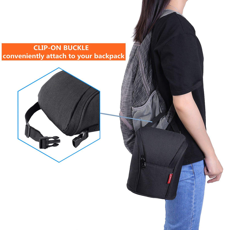 NewNest Australia - Lightweight Insulated Mini Lunch Bag,Cooler Lunch Box For Women,Men, Compact Lunch Pail for Office Black. 