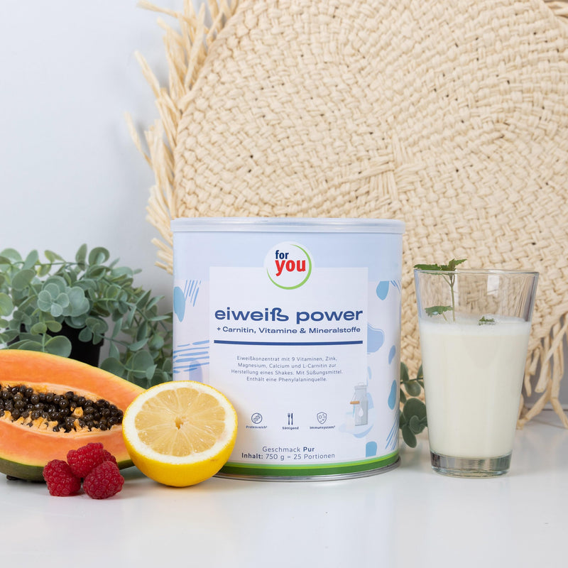Power Protein According To Dr. Strunz With Free Shaker I Highly Soluble, Creamy Multi-Component Protein: Whey, Soy, Milk, Chicken Egg Protein + L-Carnitine Vitamins Minerals I Cs 156 (Pure) - NewNest Australia