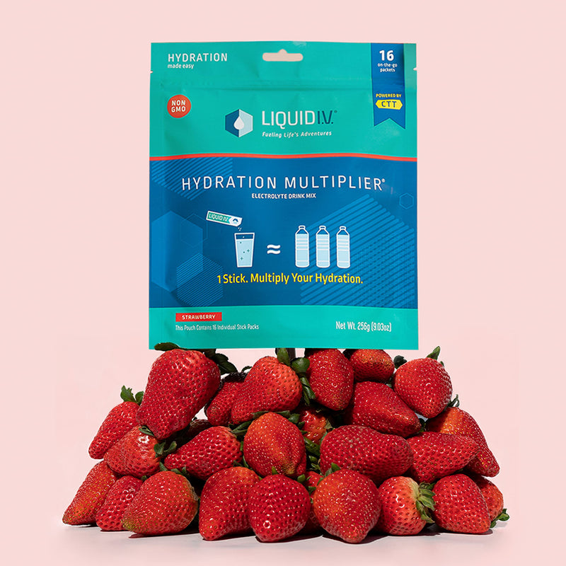 Liquid I.V. Hydration Multiplier - Strawberry - Hydration Powder Packets | Electrolyte Drink Mix | Easy Open Single-Serving Stick | Non-GMO | 16 Sticks 0.56 Ounce (Pack of 16) - NewNest Australia