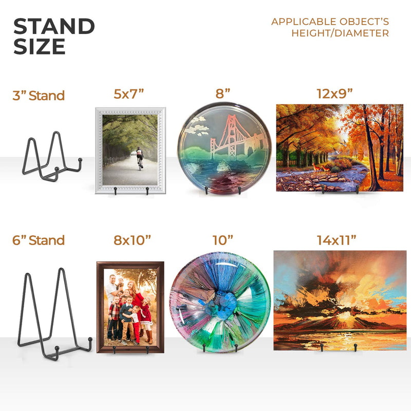 NewNest Australia - TR-LIFE Plate Stands for Display - 6 Inch Plate Holder Display Stand + Metal Frame Holder Stand for Picture, Decorative Plate, Book, Photo Easel (2 Pack) 