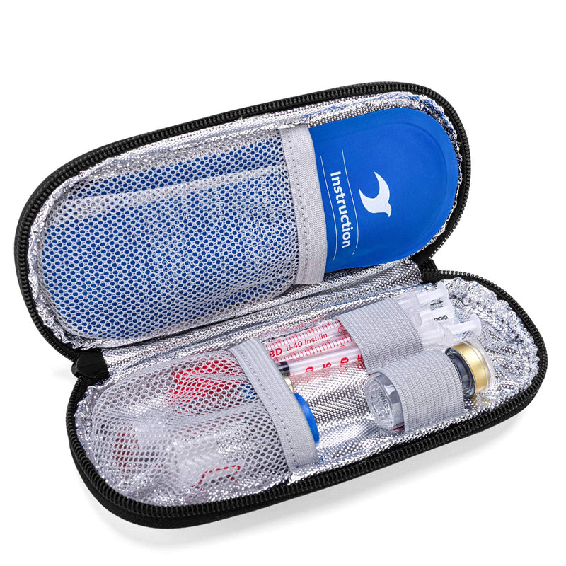 Yarwo Insulin Cooler Travel Case, Diabetic Medication Organizer with 2 Ice Packs for Insulin Pens and Other Diabetic Supplies, Black - NewNest Australia