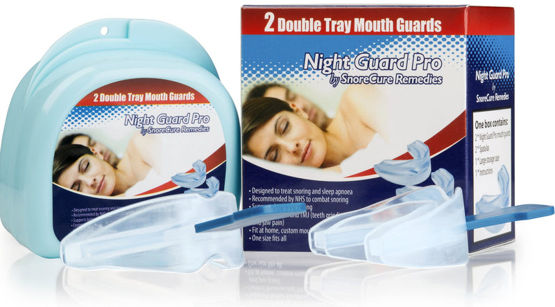 Stop Snoring Mouth Guard Snoring Aids x2 | Teeth Grinding Night Guard AND Anti Snoring Devices 2 Pack | Mandibular Advancement Device | Designed to Prevent Bruxism, TMJ and Jaw Ache | Includes Large Anti-Bacterial Case and Fitting Instructions | 100% 1... - NewNest Australia