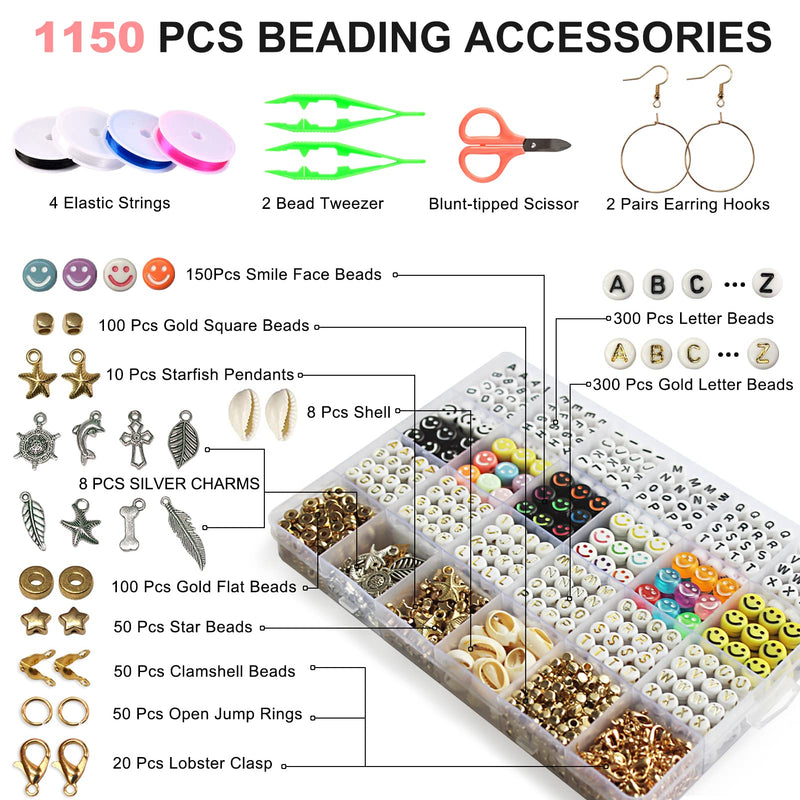 7200 Clay Beads Bracelet Making Kit,Jewelry Beading Supplies and Charms,Arts Crafts Gifts Set(2 Storage Boxes) - NewNest Australia