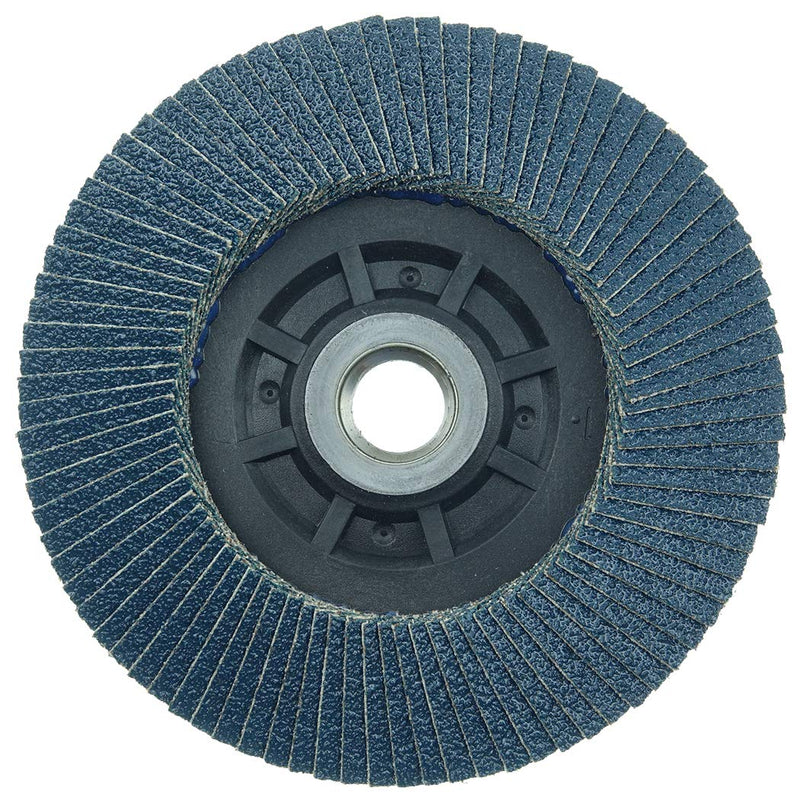 Weiler 50007 Tiger 5/8"-11 Arbor, 4-1/2" Diameter, 60 Grit, Zirconium, Trimmable Composite Backing, Angled Abrasive Flap Disc, Made in the USA 5/8"-11 Hub - NewNest Australia