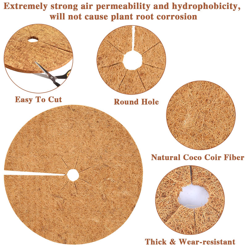 Legigo 4pcs Coconut Fibers Tree Mulch Ring Mat- 11.8 Inch Natural Coco Coir Tree Protection Weed Mats for Cypress, Landscaping, Tree Disc Plant Cover, Soil Cover for Indoor Outdoor Plants 11.8in-4pcs - NewNest Australia