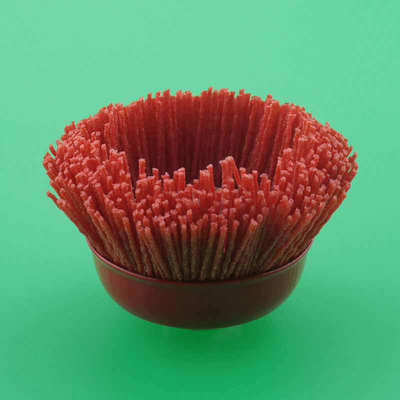 2 Pcs 75mm/3 Inch Nylon Filament Abrasive Wire Cup Brush Steel Internal Thread M14x2 Red for Metal Polishing Cleaning Grinder Rust Removal - NewNest Australia