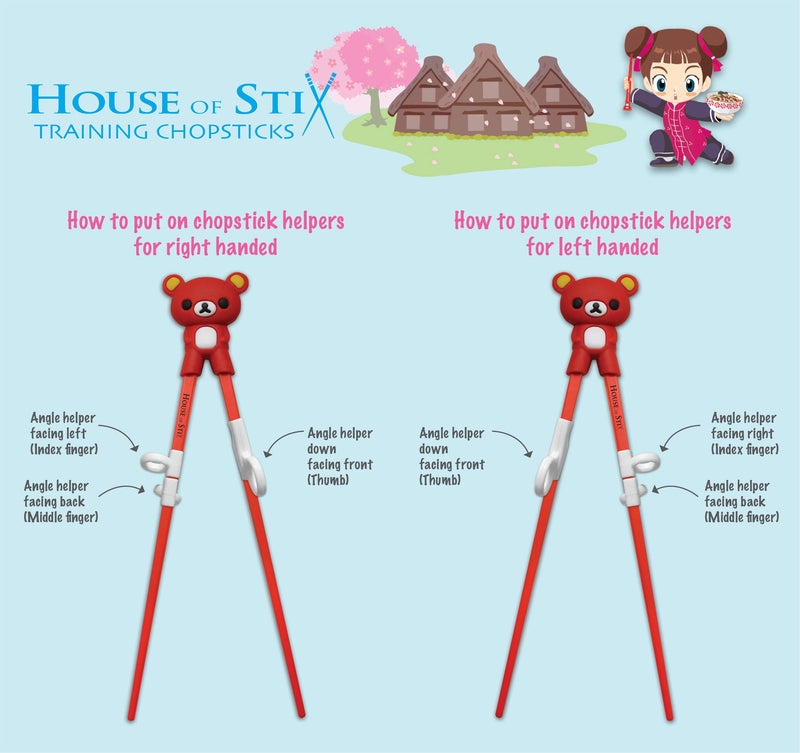 NewNest Australia - House of Stix Training chopsticks for kids teens adults and beginners - 5 Pairs premium quality chopstick set with attachable learning chopstick helper - right or left handed 