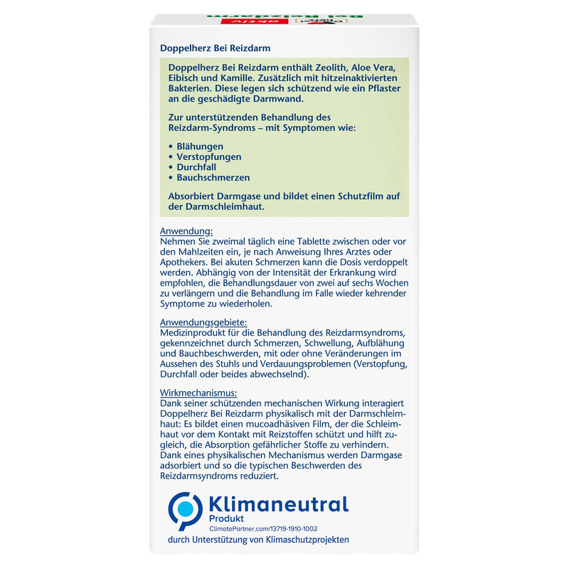 Doppelherz Irritable Bowel - Medical Device For Supportive Treatment Syndrome With Symptoms Such As Bloating, Constipation, Diarrhea, Abdominal Pain - 30 Tablets - NewNest Australia