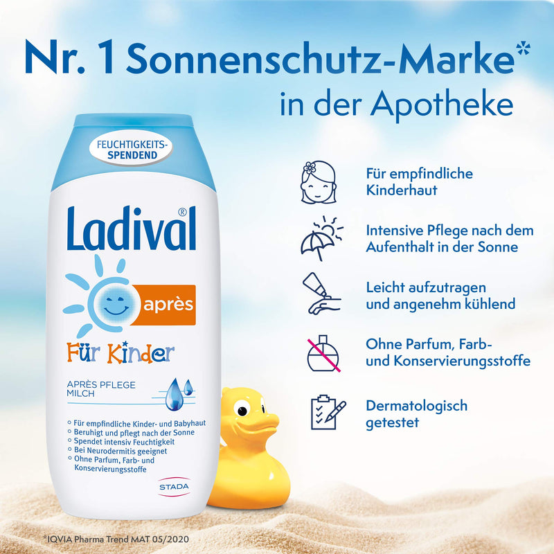 Ladival Children's Après Lotion - perfume-free after sun lotion for children's skin - intensively nourishing and cooling - without dyes and preservatives - 200 ml - NewNest Australia