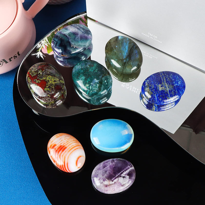 Hxswkk Amethyst Worry Stone Palm Stone Healing Crystals Hand Carved Gemstone Pocket Thumb Chakra Anxiety Healing Stones for Cleansing and Protection Amethyst Crystal - NewNest Australia