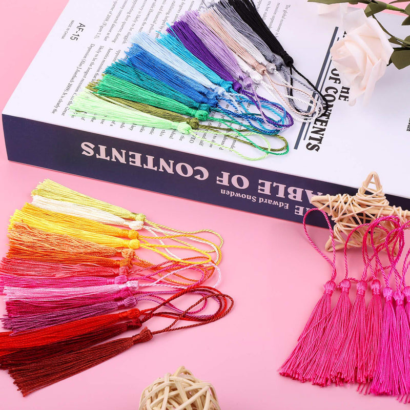 Tassels, Cridoz 120Pcs Bookmark Tassels Silky Handmade Soft Craft Mini Tassels with Loops for Bookmarks, Crafts and Jewelry Making, 30 Colors - NewNest Australia