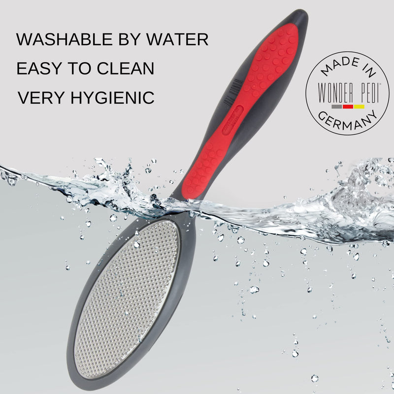 Wonder Pedi Double Sided Metal Foot File - Stainless Steel Feet Callus Remover Made in Germany - Feet Scrubber Dead Skin - Heel Scraper for Cracked Heels Repair - Professional Foot Rasp - NewNest Australia