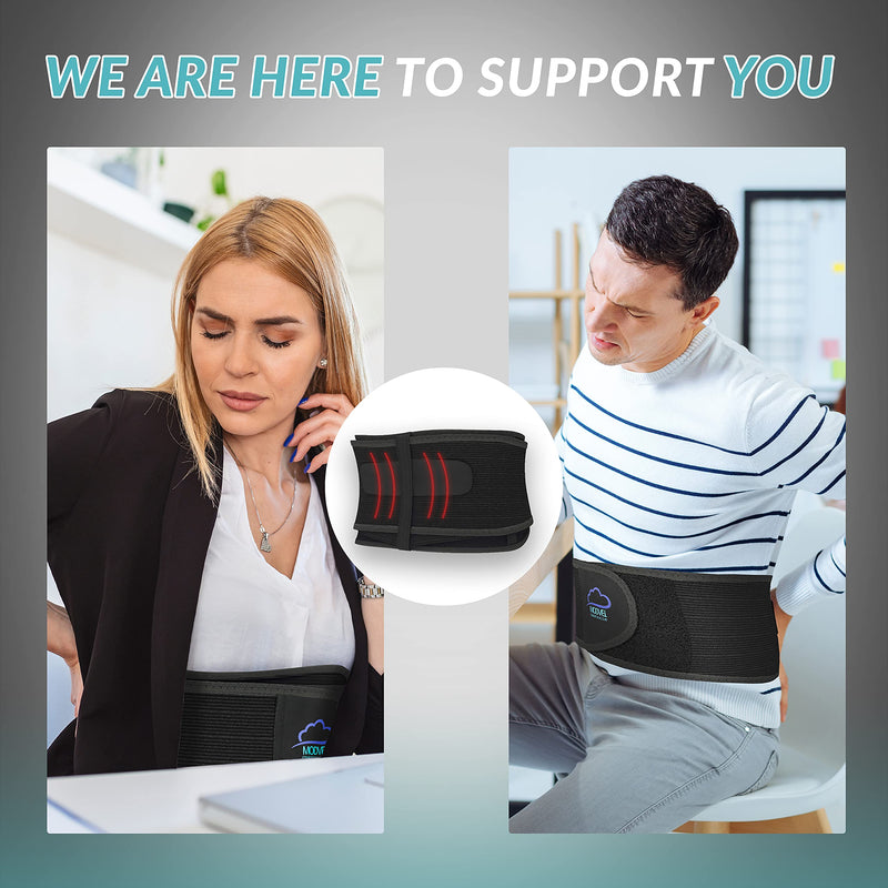 MODVEL Back Brace - Immediate Relief from Back Pain, Herniated Disc, Sciatica, Scoliosis | FSA or HSA eligible | Breathable Waist Lumbar Lower Back Support Belt with Removable Pad. Black Small/Medium/Large - NewNest Australia