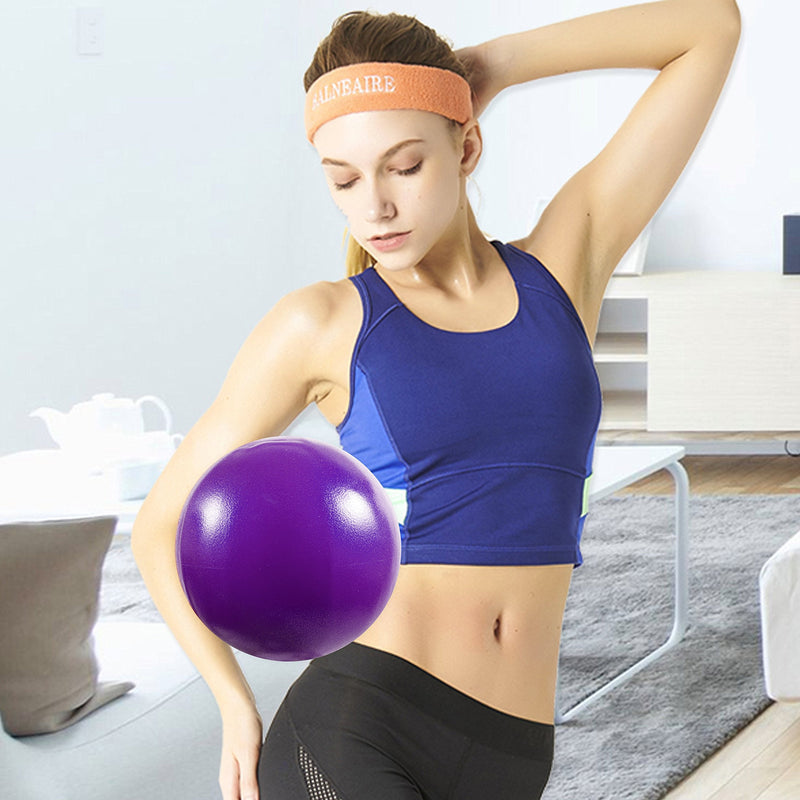 Vaupan Mini Exercise Ball, 9 Inch Small Gym Ball with Inflatable Straw for Yoga, Pilates, Stability, Barre, Physical Therapy, Stretching and Core Training, Improves Balance, Strength Purple - NewNest Australia