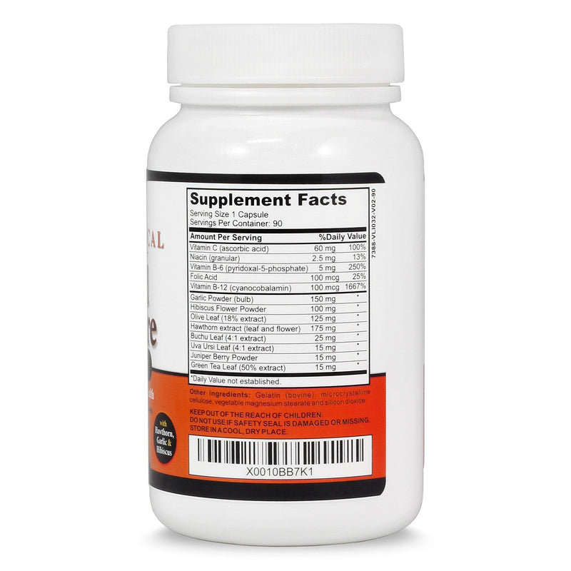 Premium Blood Pressure Support Formula - High Blood Pressure Supplement with Hawthorn Extract, Olive Leaf, Garlic Extract & Hibiscus Supplement - Blood Pressure Medicine - 90 Capsules 90 Count (Pack of 1) - NewNest Australia