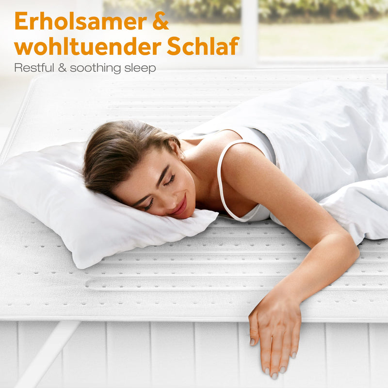sinnlein double heated underblanket 160x140cm with automatic switch-off and 2 temperature zones | Electric blanket with 3 temperature levels | Heat bed pad for bed | Thermal blanket made of soft fleece without pattern 160 x 140 cm - NewNest Australia