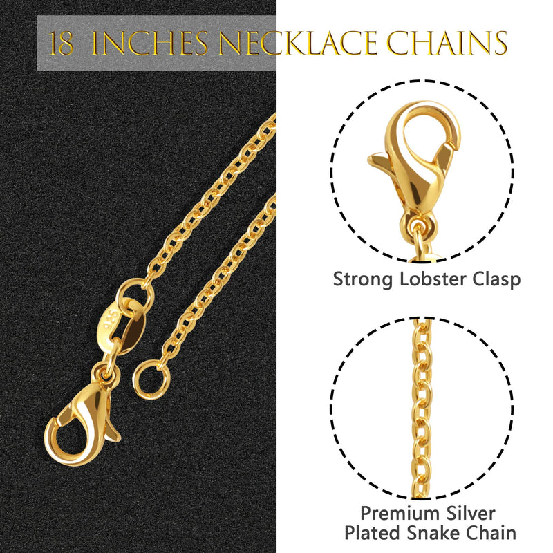 SANNIX 50 Pack Gold Plated Necklace Chains Cable Chain Necklace Bulk for Jewelry Making Supplies, 18 Inches 18 Inch - NewNest Australia