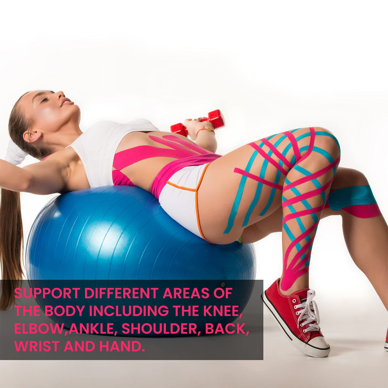 CHOKAS Kinesiology Tape 5m Roll, Elastic Therapeutic Sports Tape for Shoulder, Ankle, Elbow, Wrist, shin Splints and Knee Support, Waterproof Physio Body Tape for Muscle Pain Relief, Boob Tape Skin - NewNest Australia
