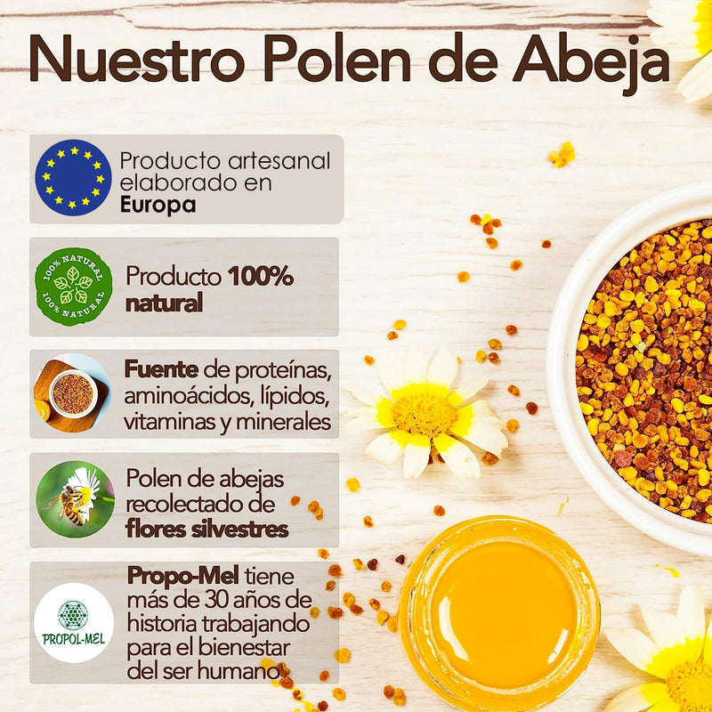 Pollen (EU) 500 g - 100% natural. Waste-free bee pollen. pollen. Bee pollen is a source of proteins, amino acids, lipids, vitamins and minerals. - NewNest Australia