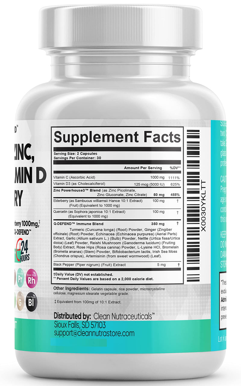 Quercetin 1000mg Zinc 50mg Vitamin C 1000mg Vitamin D 5000 IU Bromelain Elderberry - Lung Immune Defense Support Supplement Adults with Artemisinin, Sea Moss, Echinacea, Garlic Immunity Allergy Relief 1 - NewNest Australia