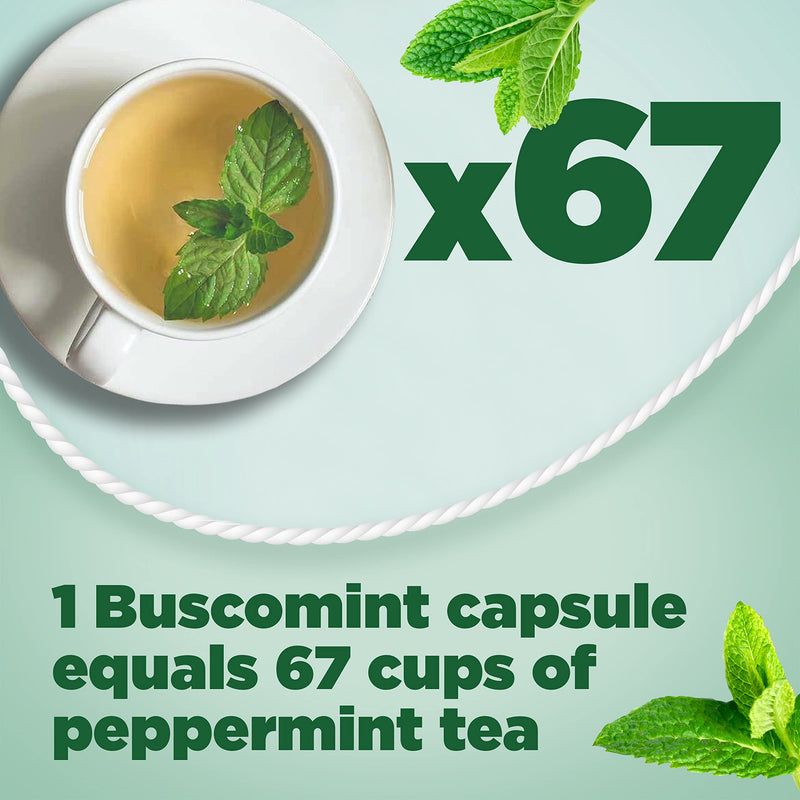 Buscomint 0.2 ml Peppermint Oil IBS Multi Symptom Treatment, Soft Gel Capsules, 24 Count (Pack of 1), 100% Natural Active Ingredient, Preservatives Free 24 Count (Pack of 1) - NewNest Australia