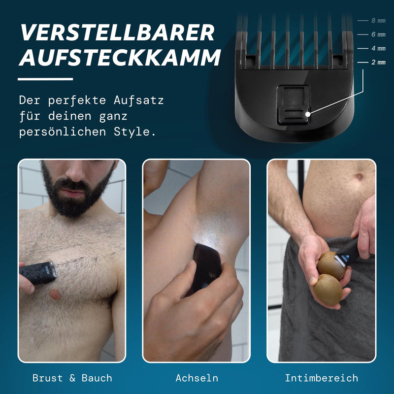 The Bodygroomer - Intimate Razor & Body Shaver, Shower Proof, 90 Minutes Running Time, Led Light, Charging Station - Body Trimmer For Genital Area & Body For Men By Groomed Rooster - NewNest Australia