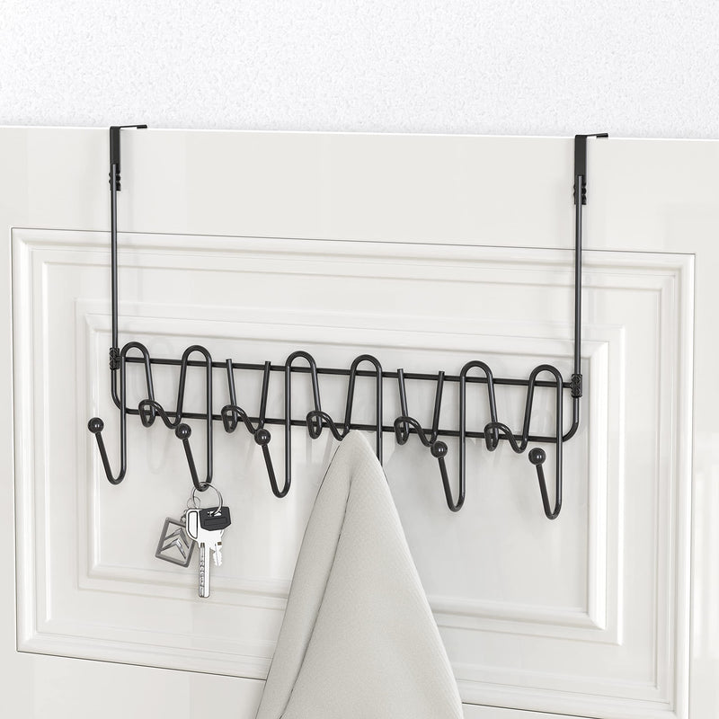 Deco Brothers Supreme Over The Door 11 Hook Organizer Rack, Black - NewNest Australia
