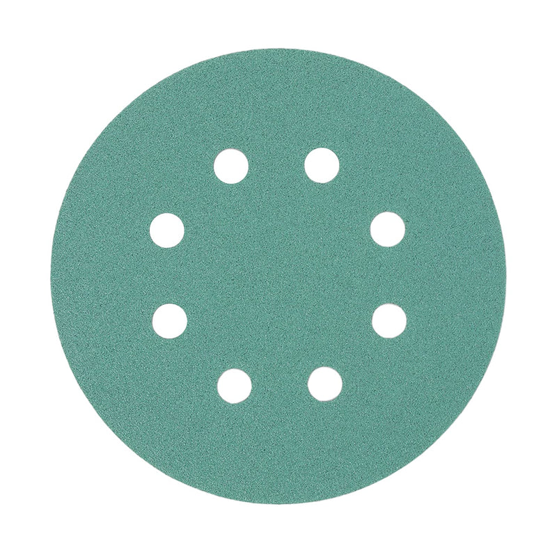 TigerShark 5 Inch Sanding Discs 8 Hole Wet Dry Grit 100 50pcs Pack Special Anti Clog Coating Film Green Line Hook and Loop Dustless Random Orbital Sander PapeR G100/50PCS - NewNest Australia
