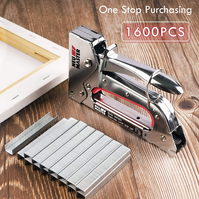 Staple Gun NEU MASTER, Light Duty Stapler Kit Come with 1600 pcs 5/16,3/8 inch JT21 Staple Strip, All Steel Tacker for General Repairs, Crafts, Upholstery, Decorating. - NewNest Australia