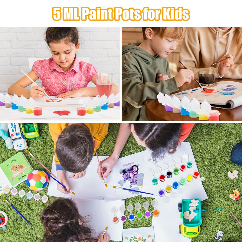 36 Empty Paint Pots with Lids, 5 ml/0.17 oz Clear Paint Cup Pot Strips with Lids, Easy to Open Painting Arts Crafts for Kids Classroom School Painting Art Supplies - NewNest Australia