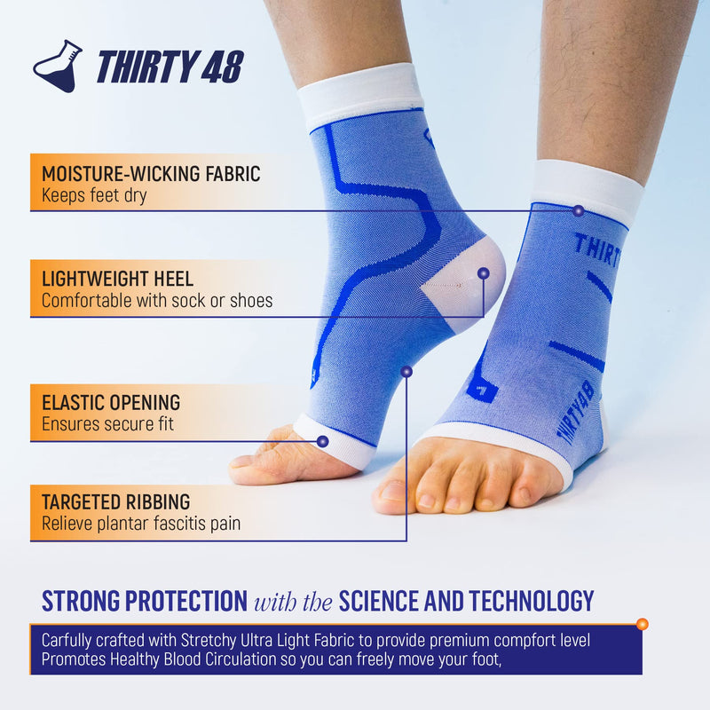 Thirty48 Plantar Fasciitis Compression Socks(1 or 2 Pairs), 20-30 mmHg Foot Compression Sleeves for Ankle/Heel Support, Increase Blood Circulation, Relieve Arch Pain, Reduce Foot Swelling Black & Pink (2 Pairs) Large - NewNest Australia