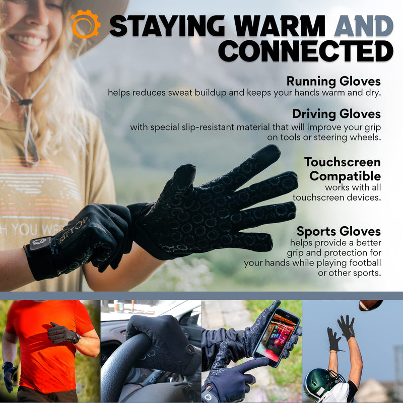 GearTOP Gloves with Touchscreen Fingers - The only Lightweight Glove Liners for Cold Weather Men Need - Mens Black Gloves - Touchscreen Driving Gloves Small - NewNest Australia