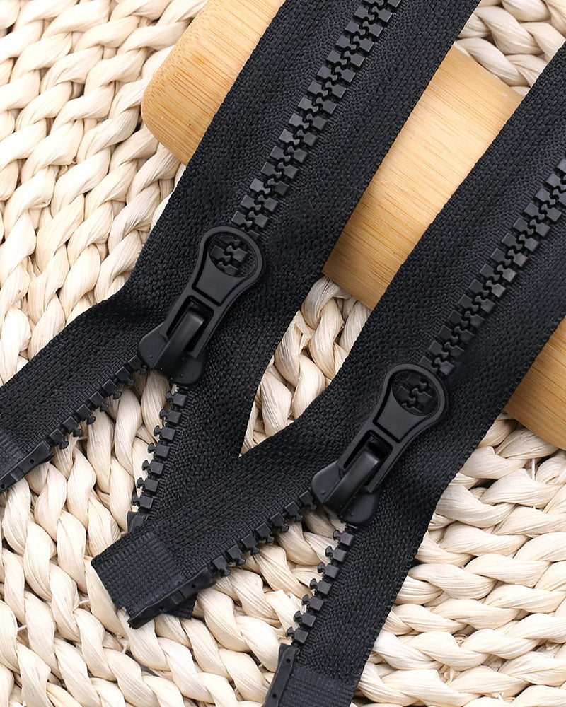 Wavebeexs 26 Inch Jacket Zipper, #5 Durable Zipper for Jacket (3 Piece), Black Plastic Coat Zipper Replacement, Separating Zipper for Coat, Down Jacket, Sweatshirt, Clothes, Parka, and More 26 Inch 3PCS - NewNest Australia